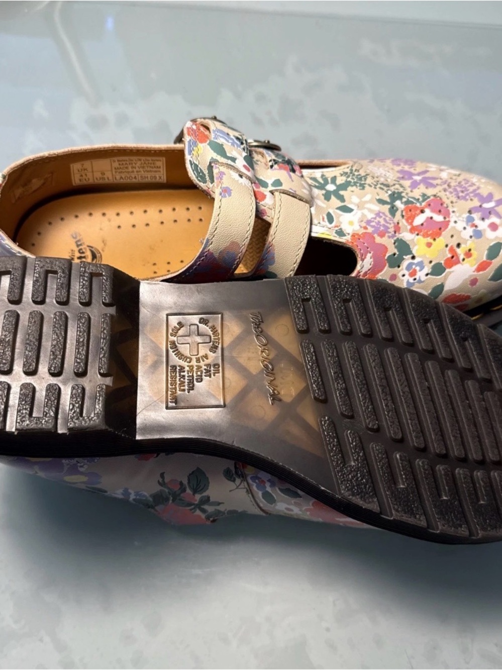 Doc Dr. Martens 8065 Floral Mash Up Mary Jane Parchment LA004 Women's Sz US L 9 - Picture 4 of 8